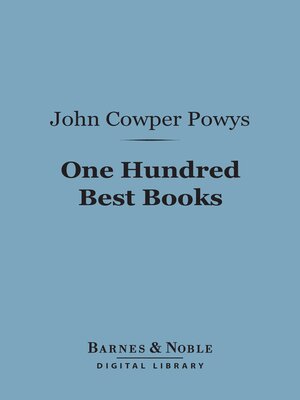 cover image of One Hundred Best Books (Barnes & Noble Digital Library)